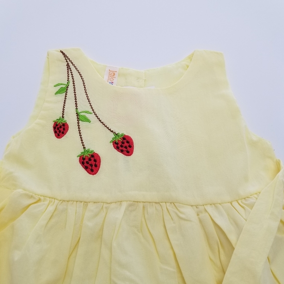 Baby Girl Strawberry Yellow Dress. New. Size 80 - Picture 5 of 6